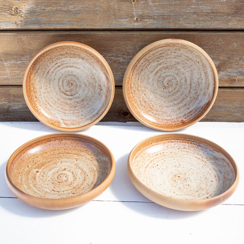4 hollow plates in stoneware roger jacques saint amand
