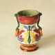 Antique polychrome ceramic vase – Italy 20th century – Handcrafted floral decoration