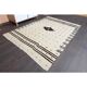 Tapis kilim en laine et coton beige turc vintage noué à la main 140x196