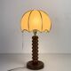 French modernist wood turned mushroom cocoon table lamp, 1950s