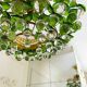 Lustre vintage à feuilles Murano en laiton massif