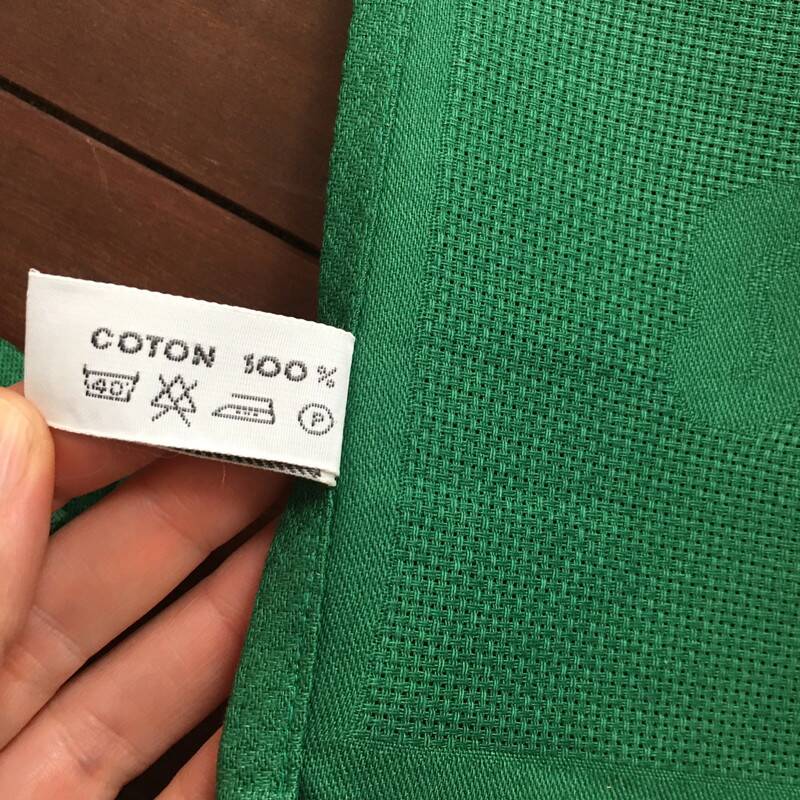 10 green damask cotton napkins by Patrick Frey