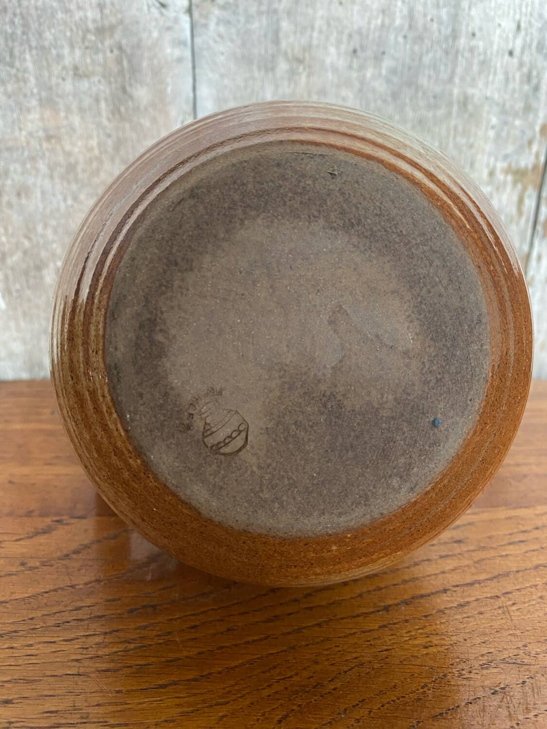 Old marais saint amand beige vintage stoneware pitcher