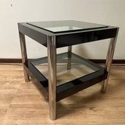 Modern coffee table with glass shelves, 1970s
