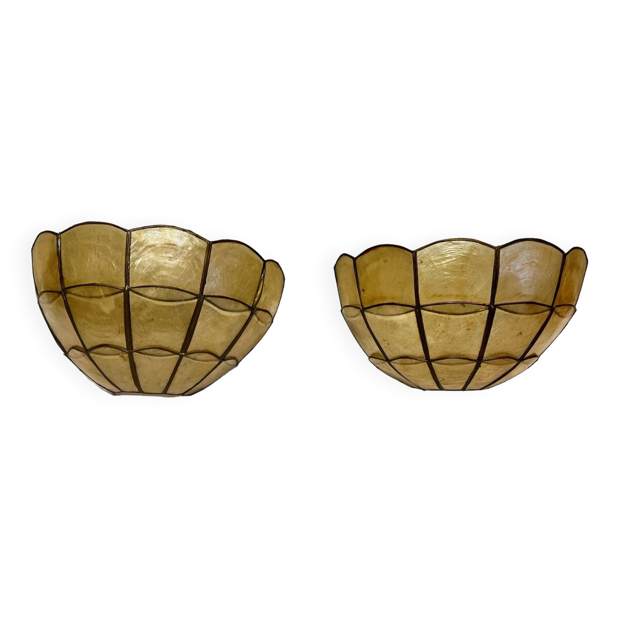 Paire d'appliques nacre coquillage