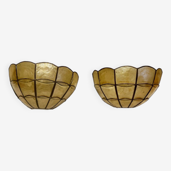 Pair of mother-of-pearl shell appliques