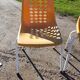 6 chaises de jardin vintage fer et plastic orange