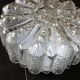 Round ceiling lamp in bubbled glass / vintage 60s-70s