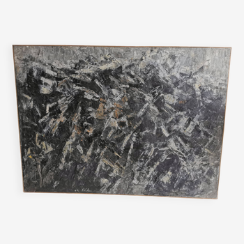 Georges adilon tableau huile sur toile abstrait pampelone les palmiers xxe mag