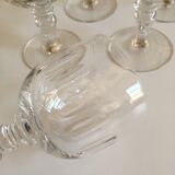 set of 8 19th crystal glasses ringing faceted