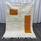 Orange handmade pure wool rug