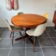 Scandinavian type extendable round table in teak and teak veneer year 1960