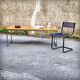 XXL coffee table in oak and chrome steel