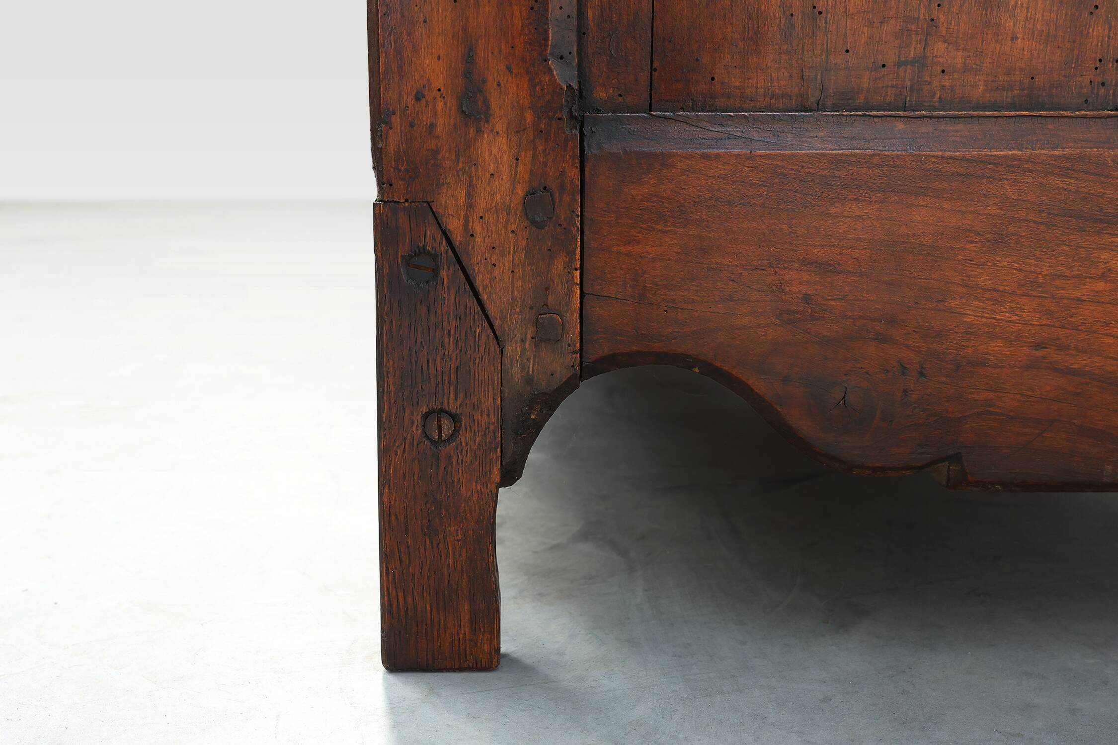 Rare French provincial carved cabinet or buffet with great patina, dated 18