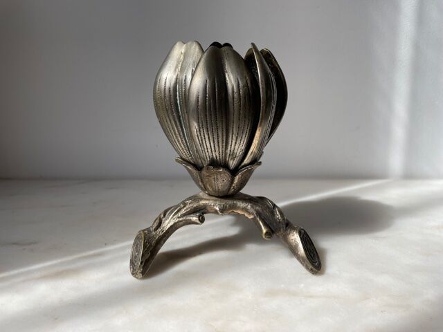 Ashtray flower 1970 silver bronze