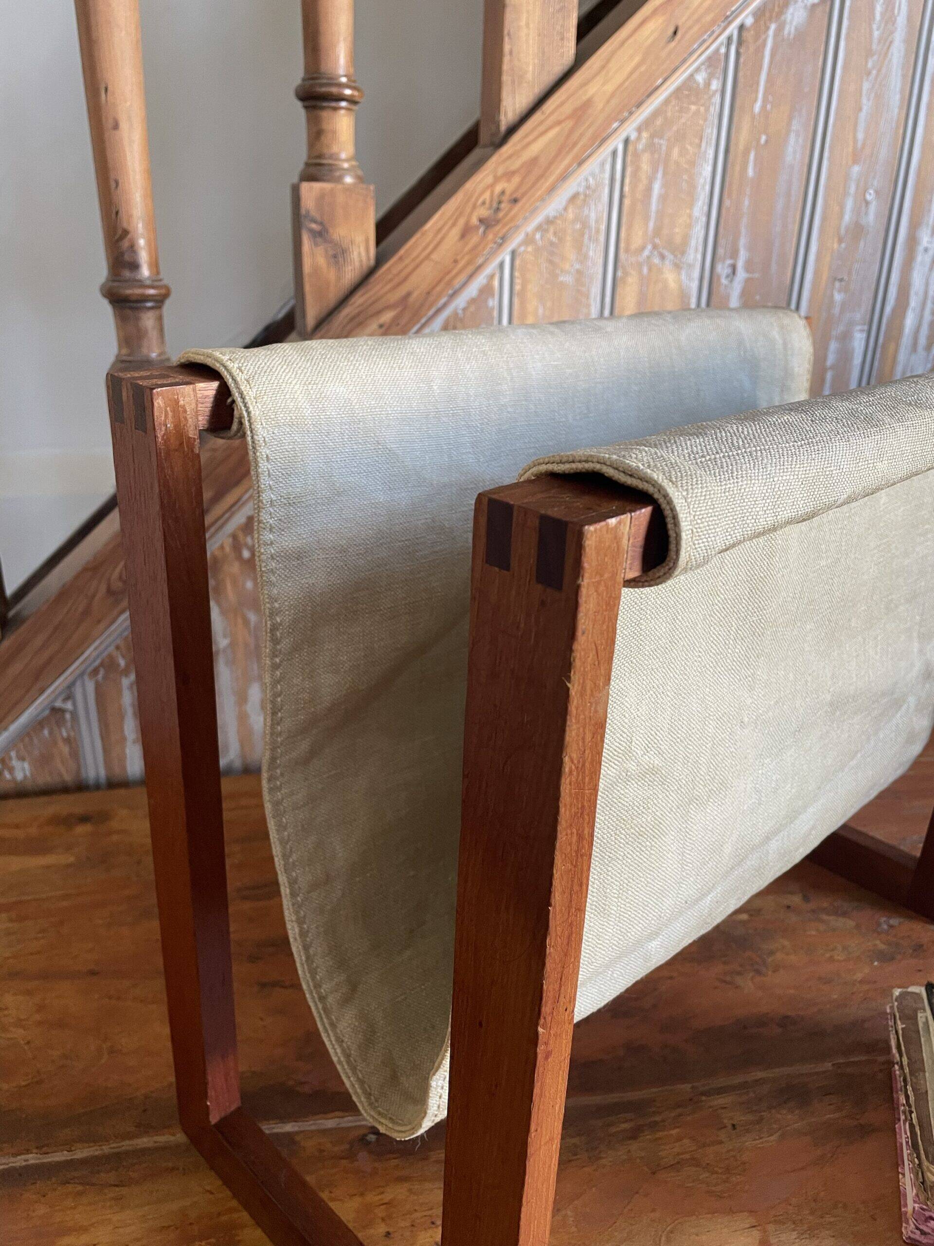 Scandinavian magazine rack in solid teak – Denmark, 1960s