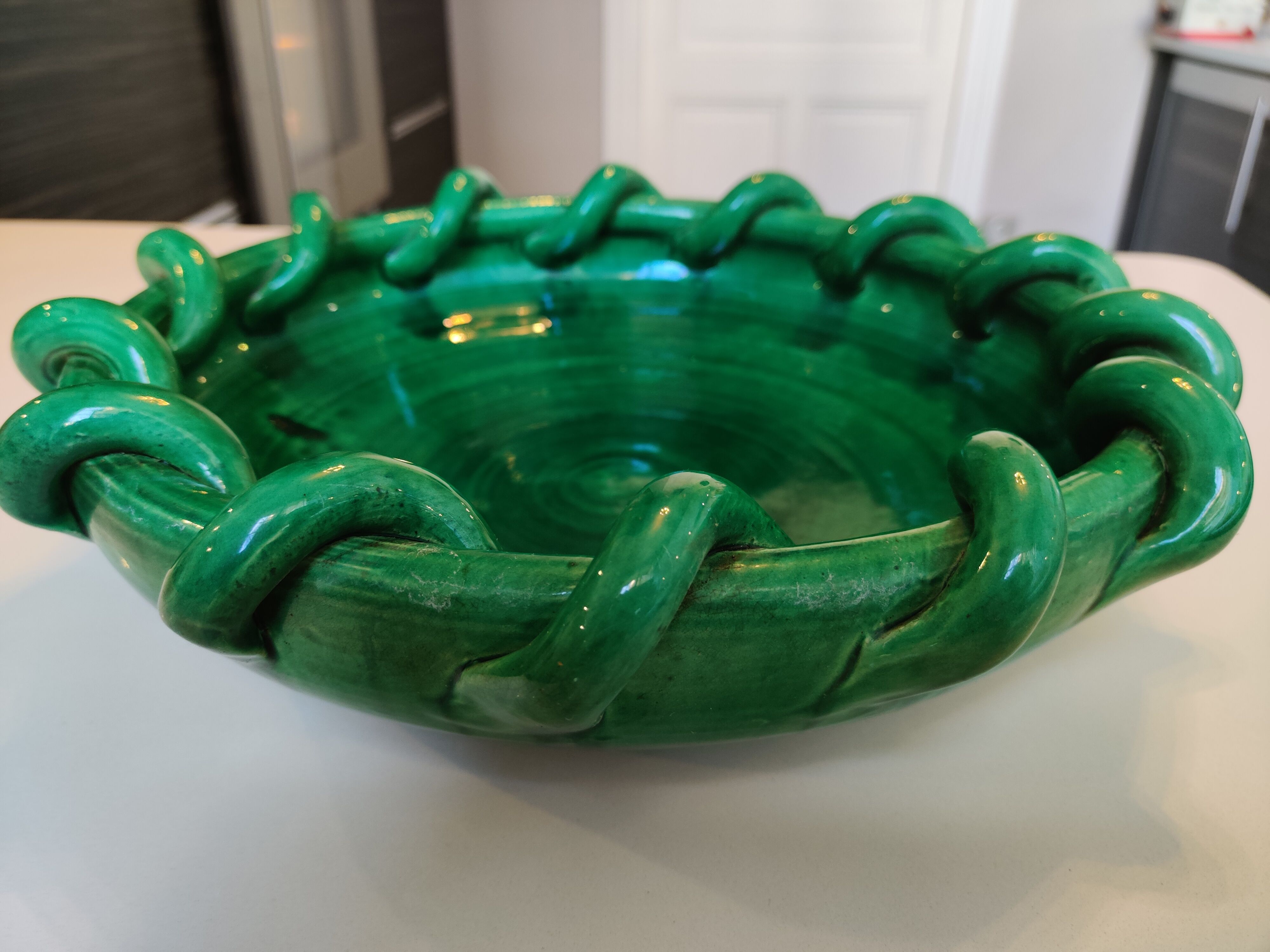 Cup of green ceramic Accolay