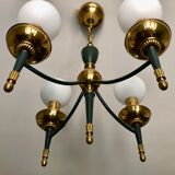 Green and gold directoire chandelier