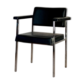 Fauteuil de bureau vintage chrome et similicuir