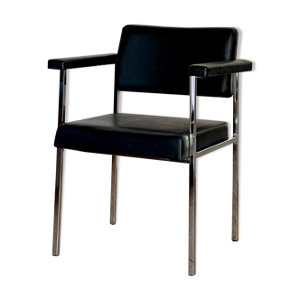 Vintage chrome and leatherette office chair