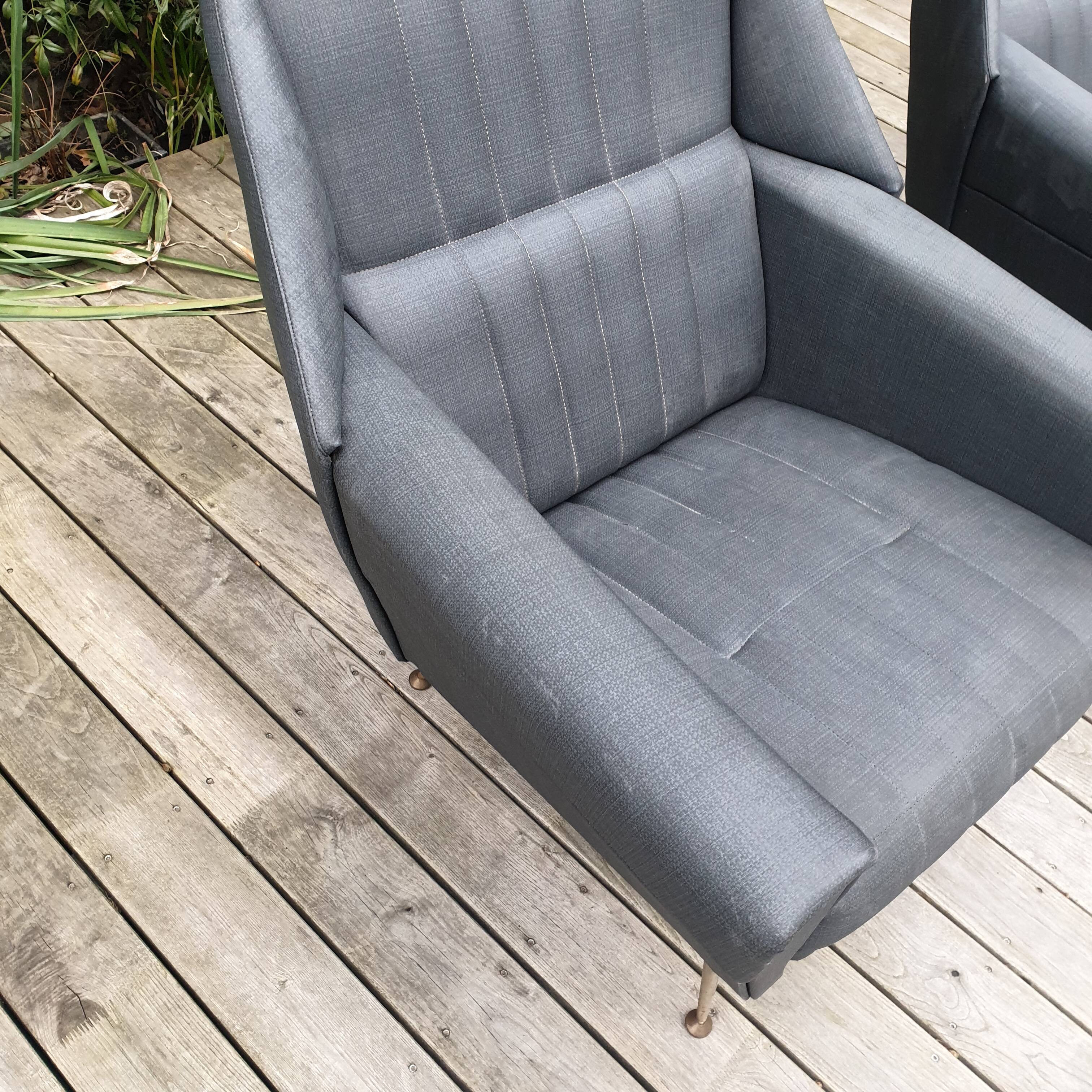 Pair of vintage modernist armchairs 50s