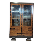 Vitrine Art Déco en noyer caucasien, ébène de Macassar et chêne, vers 1928-34