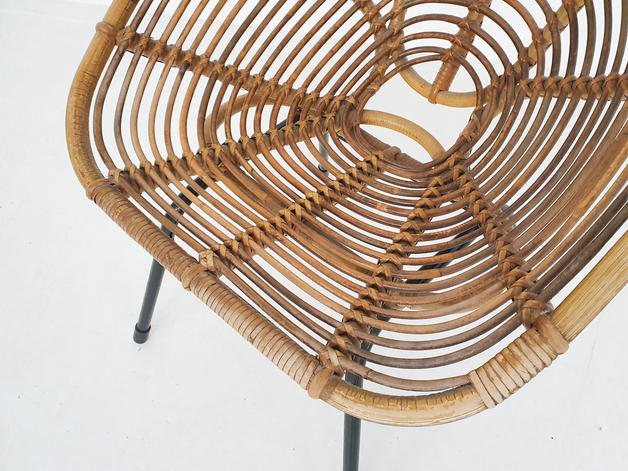 Rohe Noordwolde rattan lounge chair, The Netherlands 1950