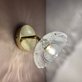 Vintage molded glass lampshade wall light