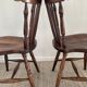Pair of dutch bistro chairs in solid wood 70s