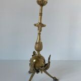 Pair of neoclassical style candlesticks in gilded bronze in the taste of Barbedienne