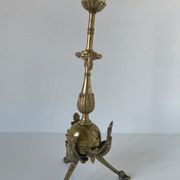 Pair of neoclassical style candlesticks in gilded bronze in the taste of Barbedienne