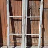Fenêtre avec crémone bois massif patiné ep 1940 - 164cm
