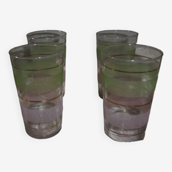 4 verres à orangeade granité