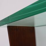 Console sculpturale Art Déco française avec plateau en verre, vers 1925