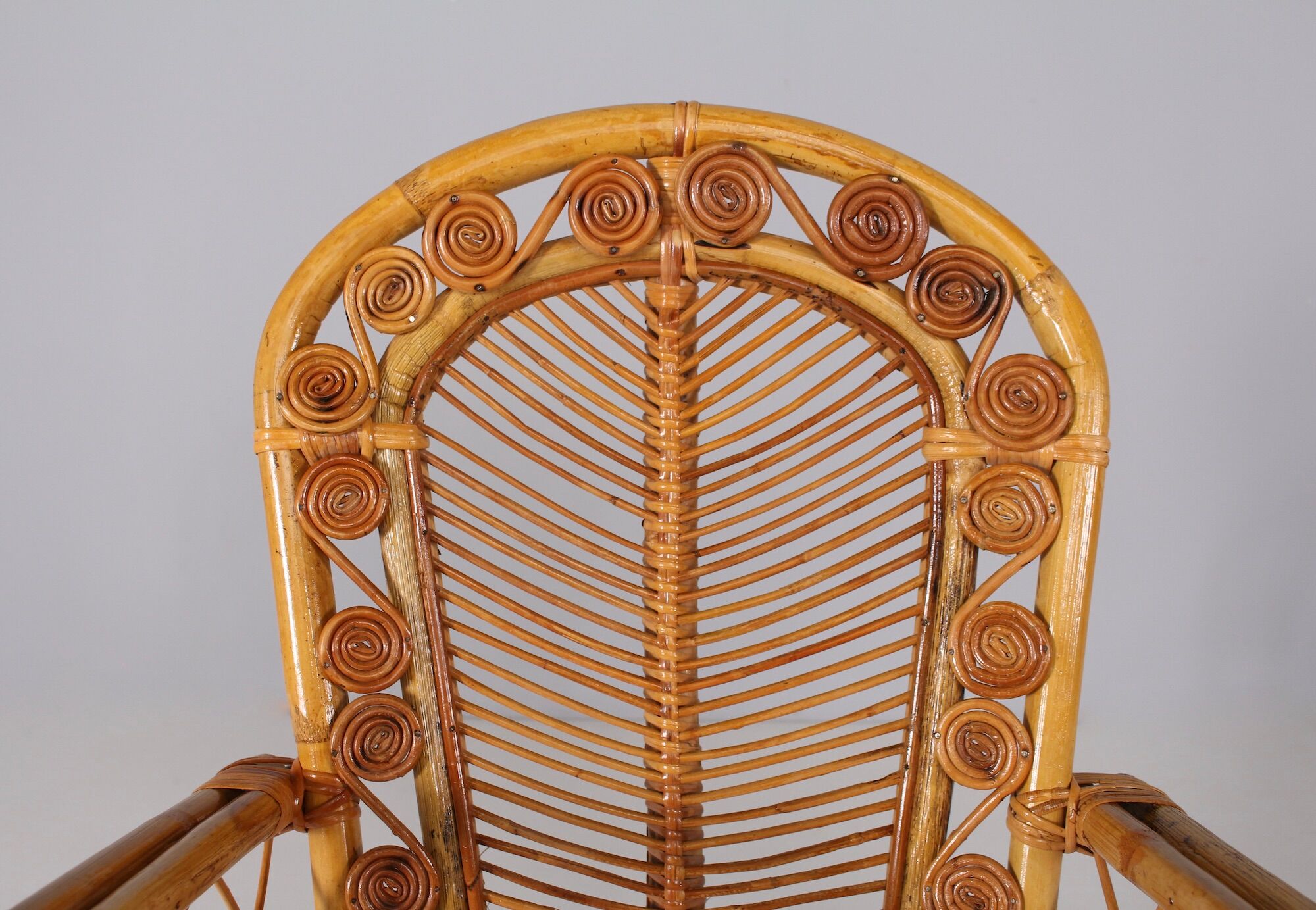 2 bamboo armchairs "wicker chairs"