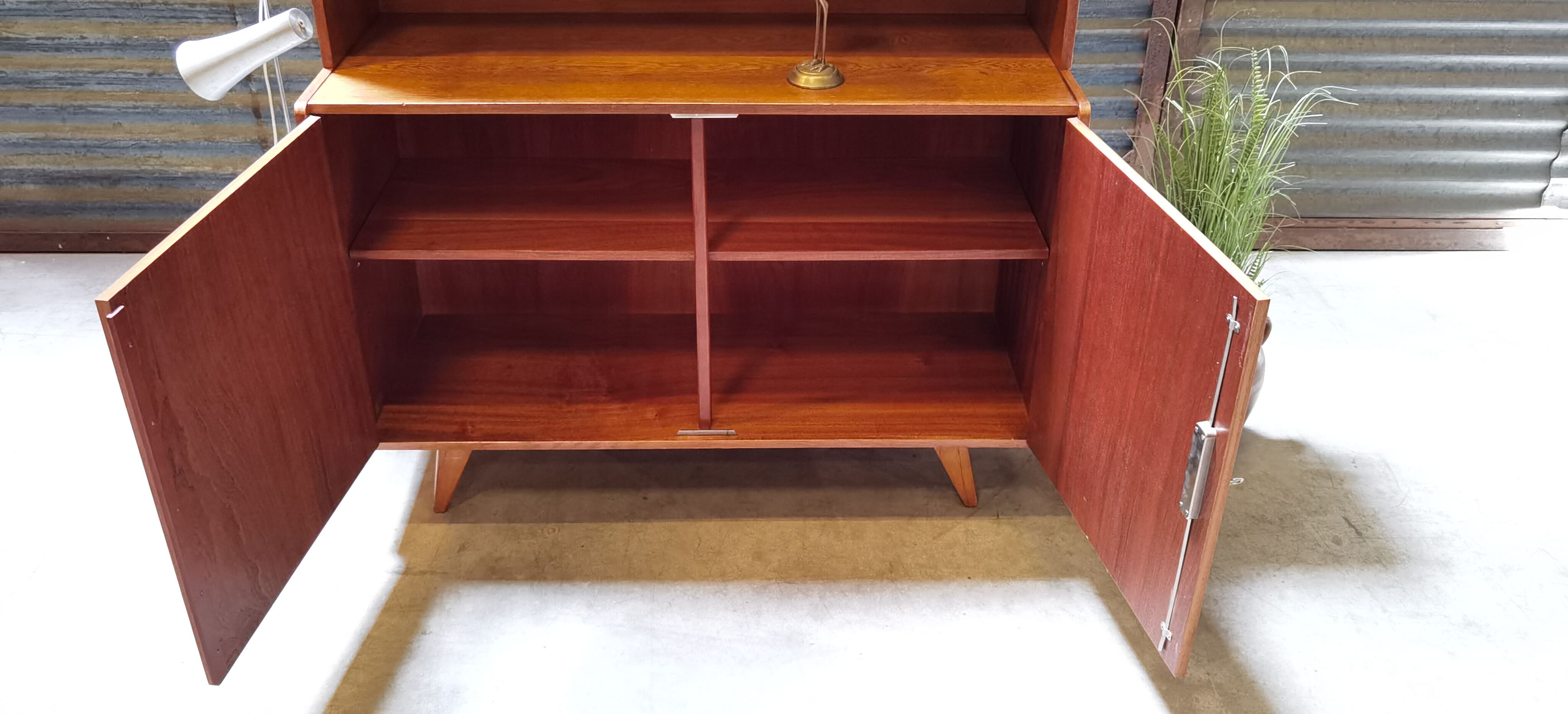 High buffet Biblitheque compass feet U 450 by Jiri Jiroutek for Interier Praha 1960