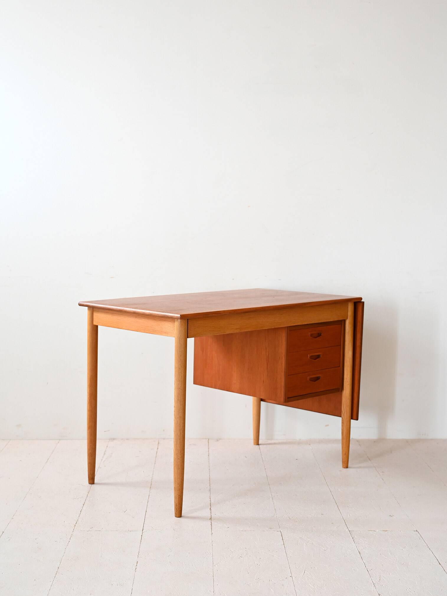 Vintage Scandinavian teak two-tone desk