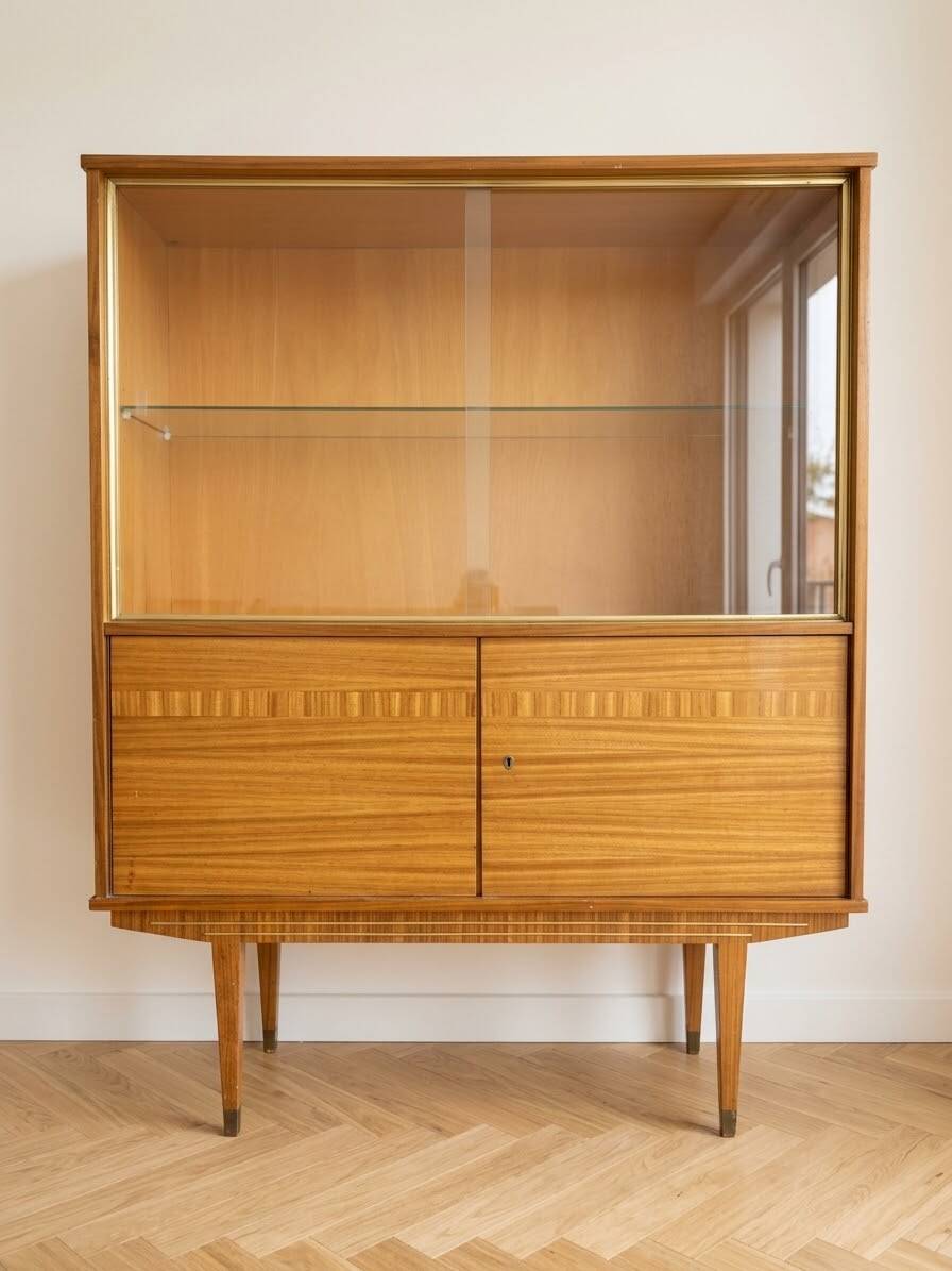 1960s wooden display cabinet