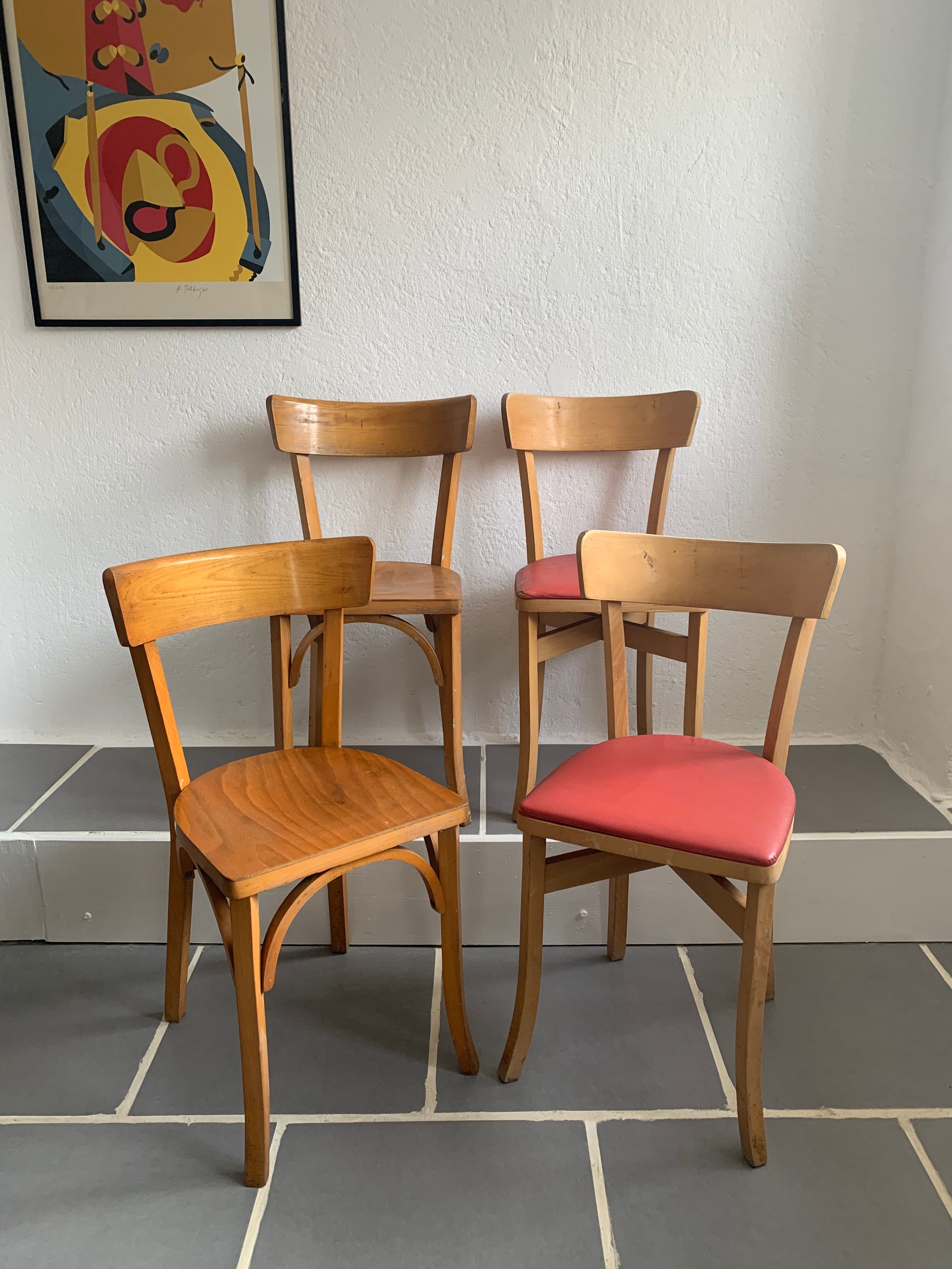 4 chaises bistrot vintage Baumann