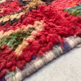 Moroccan Berber rug Boujaad red with colorful patterns 4,04x3m