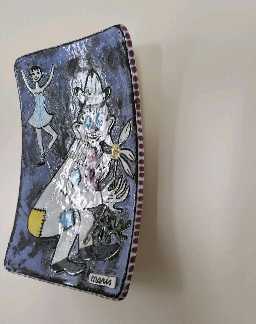 Ceramic catchall by Mari Simmulson for Upsala-Ekeby "The Clown and the Dancer"