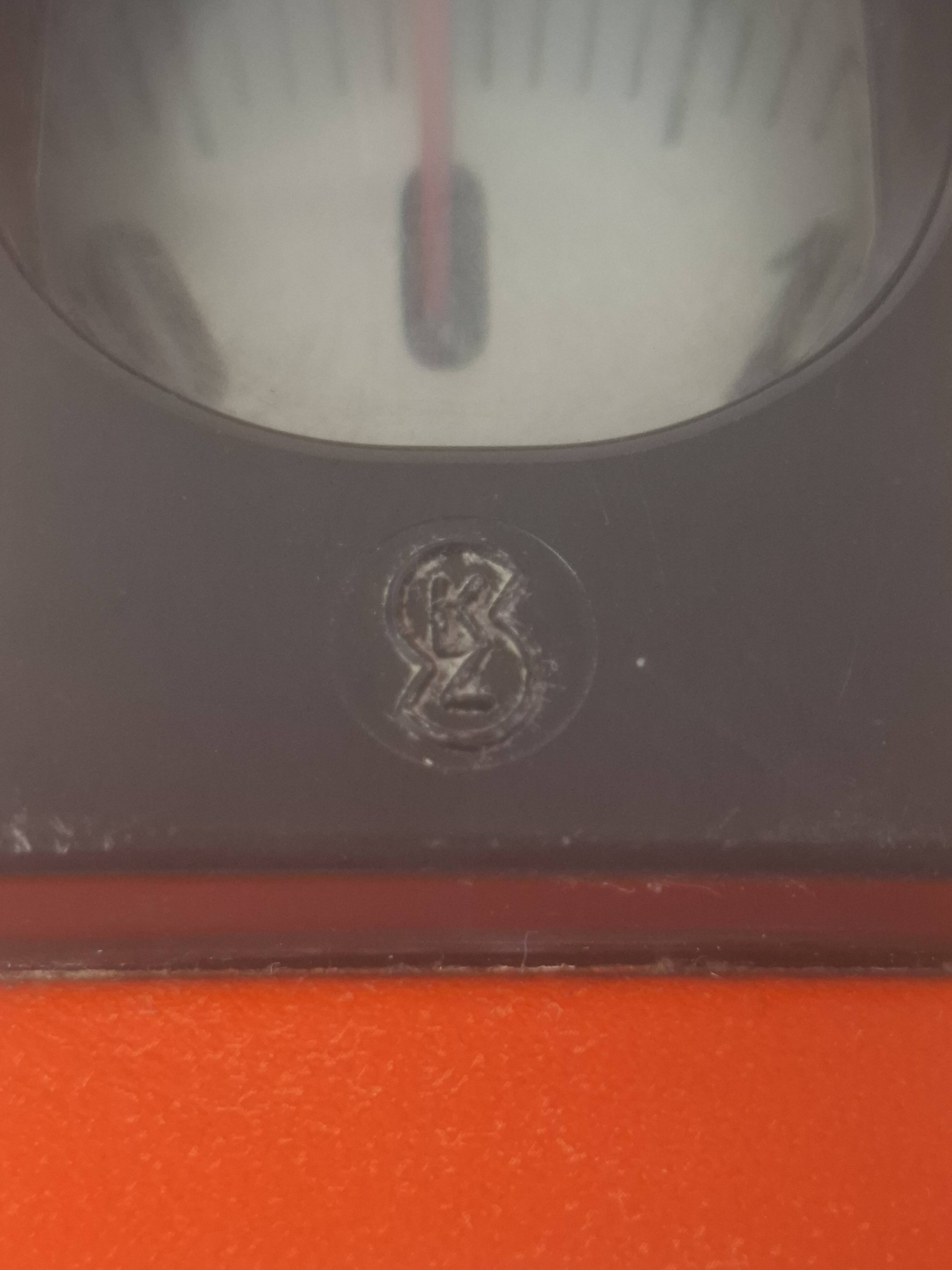 Mid-century Luxas retro scale Czech orange floral chrome vintage decor