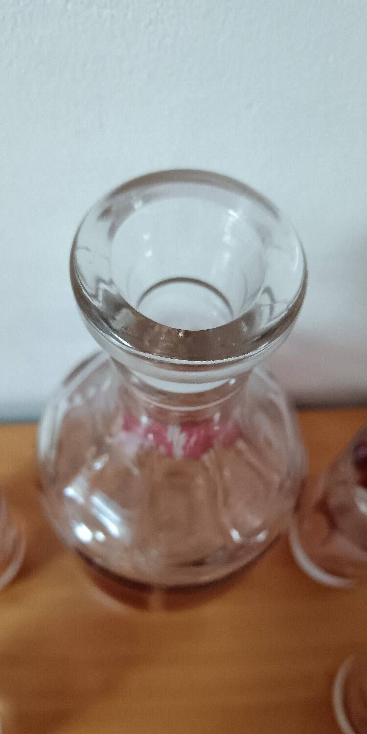 Liqueur carafe and its 6 glasses Italy