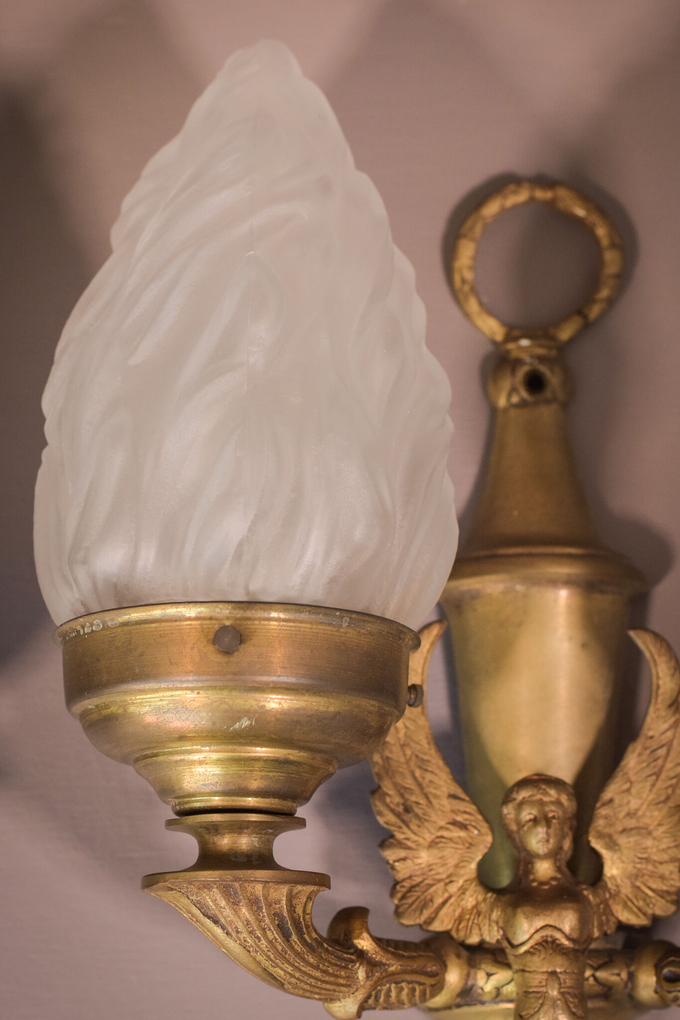 Pair of Wall Lamps with Angels