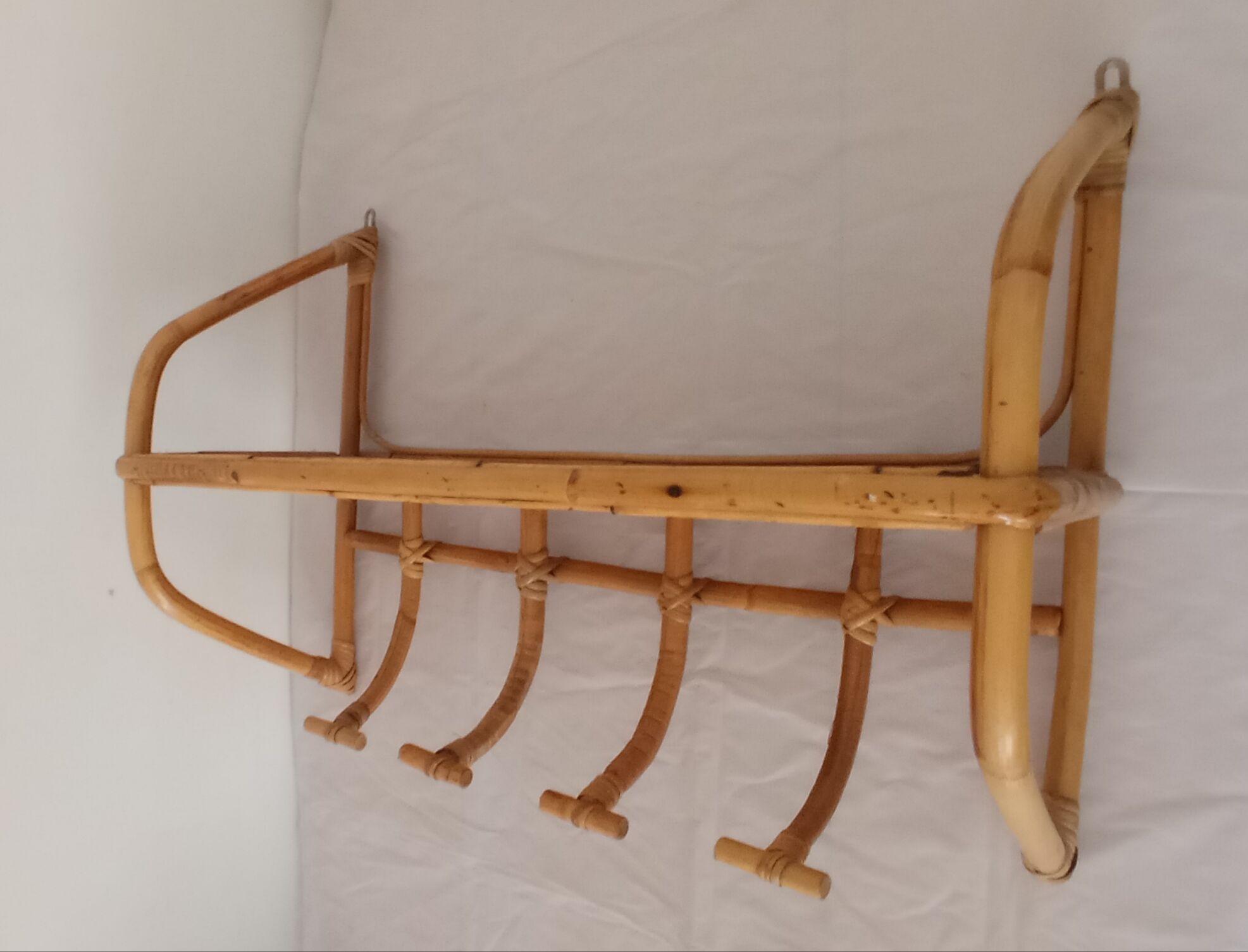 Rattan coat rack
