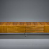 Mid-Century Wall Unit Cabinet and Sideboard in Walunt, 1970s, Set of 2