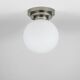 Large opaline glass globe ceiling lamp in Art Deco style.