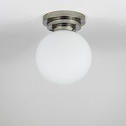 Large opaline glass globe ceiling lamp in Art Deco style.