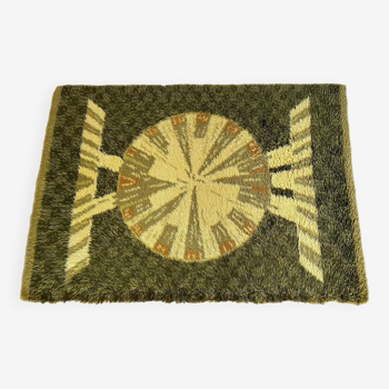 Grand tapis vert Mid Century Rya / moquette