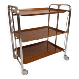 Bremshey Dinett Folding Trolley, Chrome & Teak, 1970s